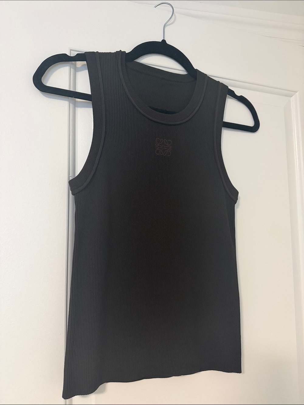 Loewe Chocolate Brown Ribbed Slinky Tank